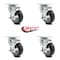 Service Caster 4 Inch Thermoplastic Rubber Wheel Swivel Top Plate Caster Set with Brake SCC SCC-20S414-TPRB-TLB-4 - alternate 4